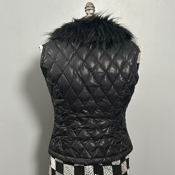 Cache Quilted Black Faux Fur Puffer Vest size M - Picture 12 of 12